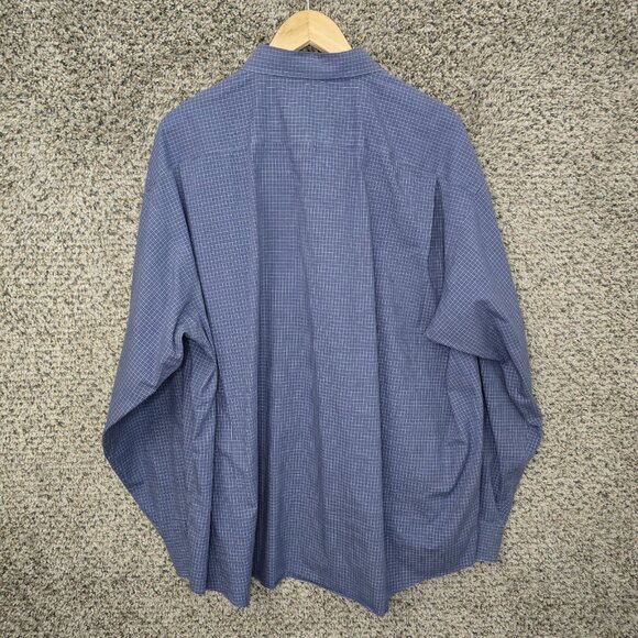 Jos A Bank Shirt Mens 2X XXL Blue‎ Plaid Reserve Button Up Cotton Casual - Picture 7 of 7